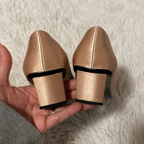 Roger Vivier Belle Pilgrim Buckle Satin Pumps (in blush pink) - Picture 8 of 11